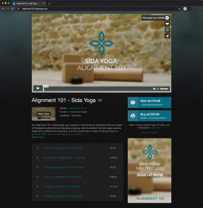 alignment 101 sida yoga vimeo on demand class online course rent buy preview british screenshot
